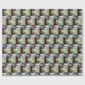 Königin Anne in Aqua Mason Jar Geschenkpapier (Flach)