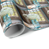 Königin Anne in Aqua Mason Jar Geschenkpapier (Rolleneckpunkt)