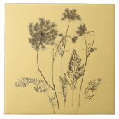 Königin Anne's Lace auf einer Keramik Tile (Gelb A Fliese (Vorderseite)