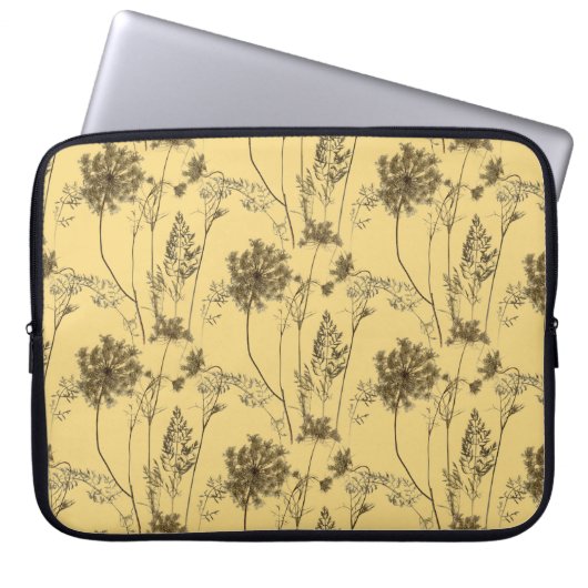 Königin Anne's Lace on a Laptop Sleeve (Gelb) (Vorderseite)