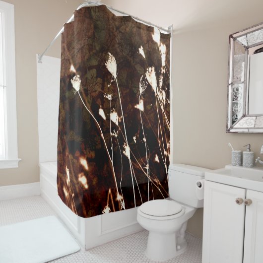 Königin Anne's Spitzendark Brown Green Tapestry Duschvorhang (Beispiel)