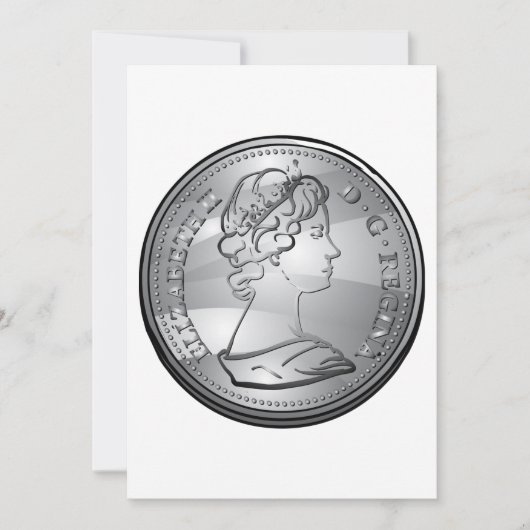 Königin auf der Münze Einladung (Vorderseite)