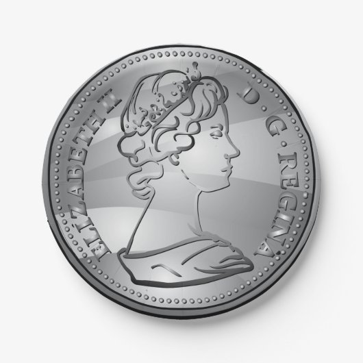 Königin auf der Münze Pappteller (Vorderseite)