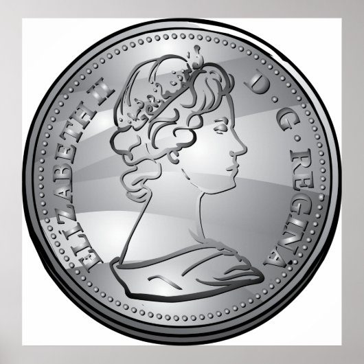 Königin auf der Münze Poster (Vorne)