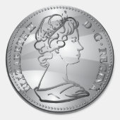 Königin auf der Münze Runder Aufkleber (Vorderseite)