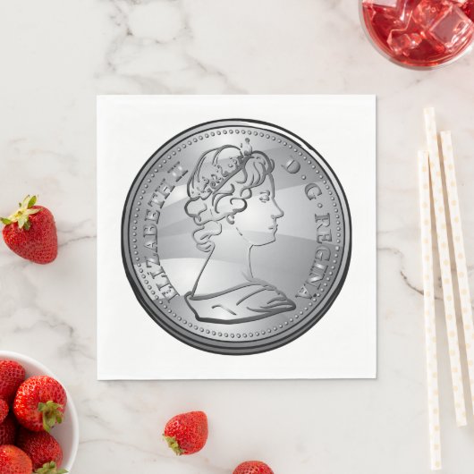 Königin auf der Münze Serviette (Beispiel)