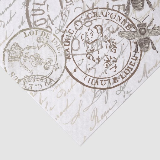 Königin Bee Französisch Postmark Französisch Scrip Seidenpapier (Ausschnitt)