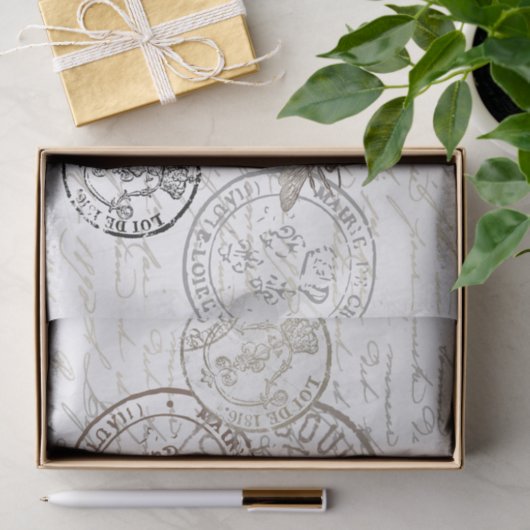 Königin Bee Französisch Postmark Französisch Scrip Seidenpapier (Geschenk)