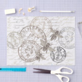 Königin Bee Französisch Postmark Französisch Scrip Seidenpapier (Handwerk)