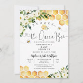 Königin Bee Gender Neutral Mama zu Baby Dusche Einladung (Vorderseite)