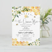 Königin Bee Gender Neutral Mama zu Baby Dusche Einladung (Stehend Vorderseite)