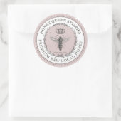 Königin Bee Honey Crown Wreath Dotter Border Runder Aufkleber (Tasche)