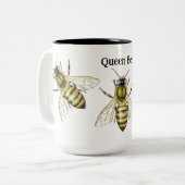 Königin Bee Illustration Honeybee Zweifarbige Tasse (Vorderseite Links)
