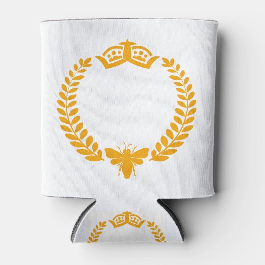 Königin Bee. Laurel mit Biene und Krone Dosenkühler (Vorderseite)