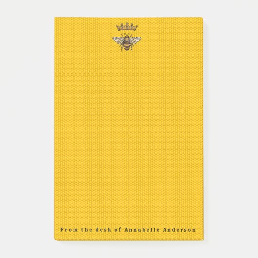 Königin Bee mit Krone Post-it Klebezettel (Vorderseite)
