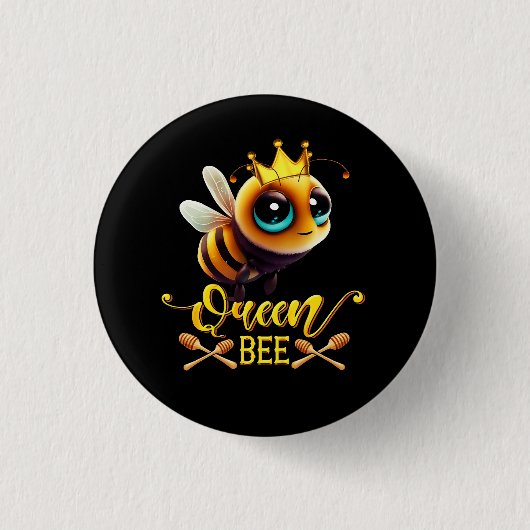 Königin Bee Royal Crown Hive Honey Beekeeping Beer Button (Vorderseite)
