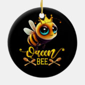 Königin Bee Royal Crown Hive Honey Beekeeping Beer Keramik Ornament (Hinten)