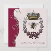 Königin Bee Royal Wedding Bridal Dusche Einladung (Rückseite)