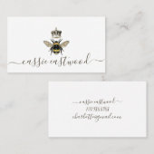 Königin Bee und Krone Telefonnummerkarte (Vorne/Hinten)