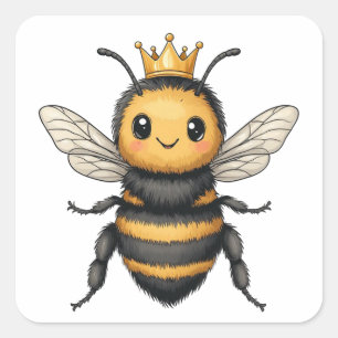Königin Biene für Imker und Bienenliebhaber Quadratischer Aufkleber