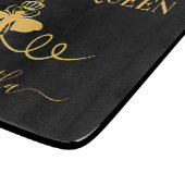 Königin Biene Küche Koch Name schwarzes Gold Schneidebrett (Ecke)