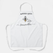 Königin Biene Küche Name weiß schwarz Schürze (Vorderseite)