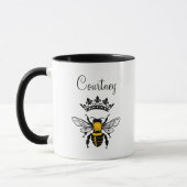Königin Biene Monogramm Tasse (Links)