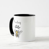 Königin Biene Monogramm Tasse (Vorderseite Links)