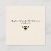 Königin Biene und Kronen handgeschriebene Untersch Quadratische Visitenkarte (Rückseite)