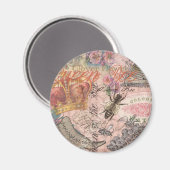 Königin Biene Vintage Schöne Collage Magnet (Vorderseite/Rückseite)