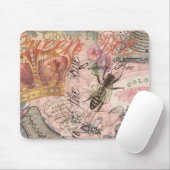 Königin Biene Vintage Schöne Collage Mousepad (Mit Mouse)