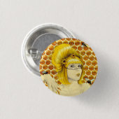 Königin-Bienen-Button-Knopf - Apiphilia durch Button (Vorne & Hinten)