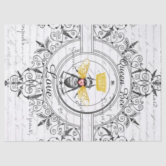 Königin-Bienen-Liebe Decoupage Seidenpapier (Vorderseite)