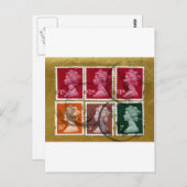 Königin Briefmarke Postkarte (Vorne/Hinten)