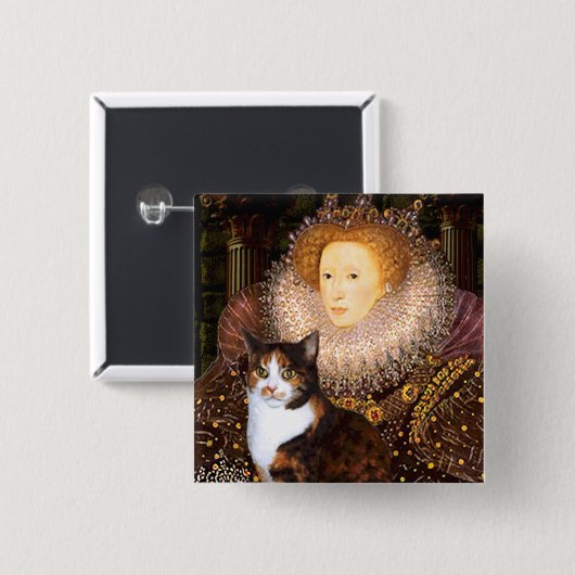 Königin - Calico kurz gehaargt Button (Vorne & Hinten)