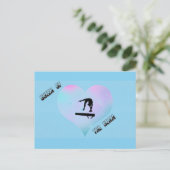 Königin der Beam Gymnastik Postcard Blau Postkarte (Stehend Vorderseite)