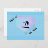 Königin der Beam Gymnastik Postcard Blau Postkarte (Vorne/Hinten)