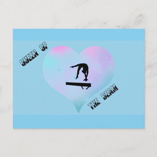 Königin der Beam Gymnastik Postcard Blau Postkarte (Vorderseite)