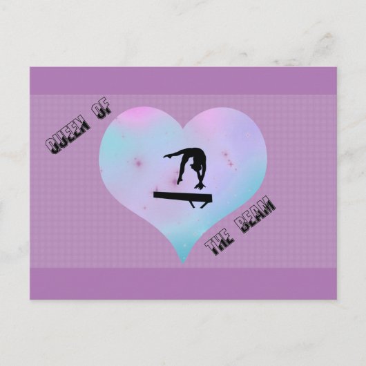 Königin der Beam Gymnastik Postkarte Lila (Vorderseite)