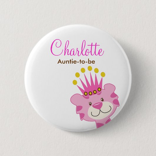 KÖNIGIN DER DUNGLE BABY SHOWER NAME TAG-SCHALTFLÄC BUTTON (Vorderseite)