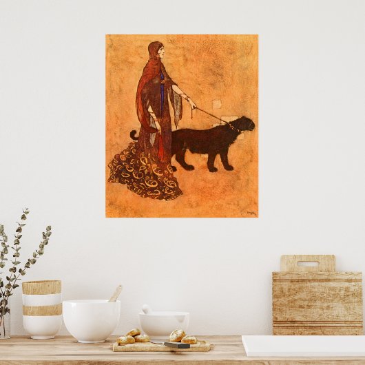 Königin der Ebony Isles Edmund Dulac Kunst, Kunst  Poster (Küche)