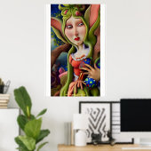 Königin der Eier - AI Fantasy Surrealist Art Print Poster (Heimbüro)