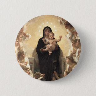 Königin der Engel Regina Angelorum von Bouguereau Button