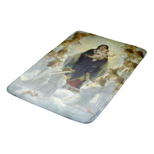 Königin der Engel (von Bouguereau) Badematte (Schrägansicht)