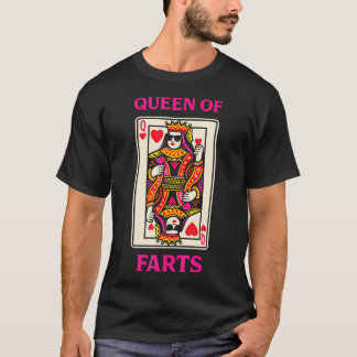 Königin der Fürze Lustige Poker Spielkarte T-Shirt