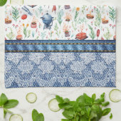 Königin der Grillfrauen, farbenfroher Denim, Spitz Geschirrtuch (Gefaltet)