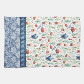 Königin der Grillfrauen, farbenfroher Denim, Spitz Geschirrtuch (Horizontal)