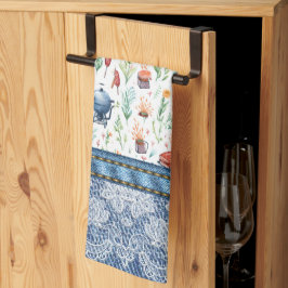 Königin der Grillfrauen, farbenfroher Denim, Spitz Geschirrtuch