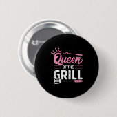 Königin der Grillfreude Grillen Barbeque Grillflei Button (Vorne & Hinten)