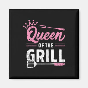 Königin der Grillfreude Grillen Barbeque Grillflei Magnet